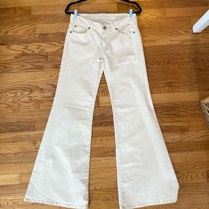 7 All for Mankind Cream Colored Bell Bottom Jeans!